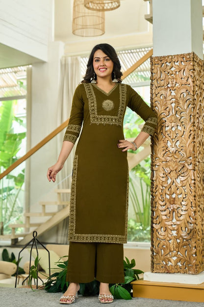Mehandi Green Mandala Yoke Cotton Dupatta Set