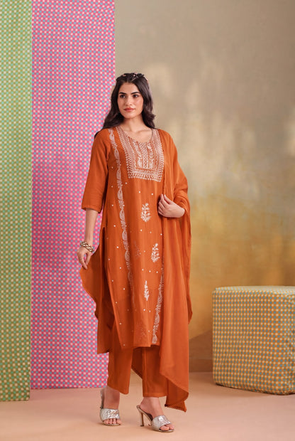 Embroidery Mul Cotton Suit