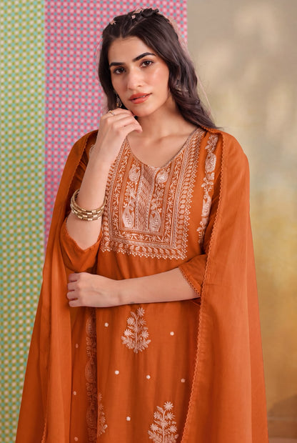 Embroidery Mul Cotton Suit