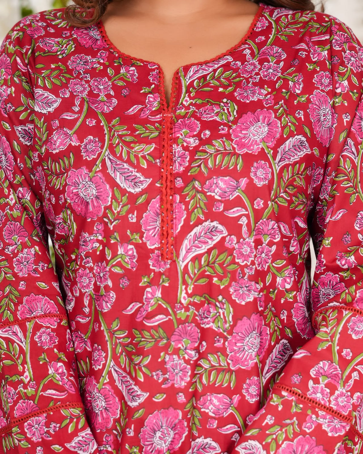 Red Phulwari Cotton Farsi Salwar Suit