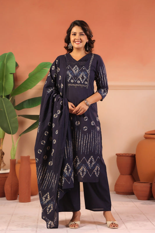 Cotton Suit With Cotton Dupatta
