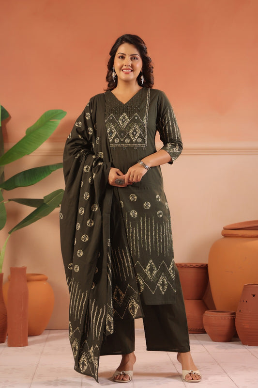 Cotton Suit With Cotton Dupatta