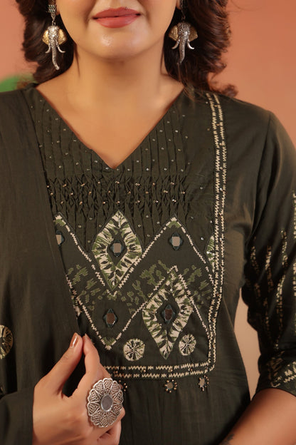 Cotton Suit With Cotton Dupatta