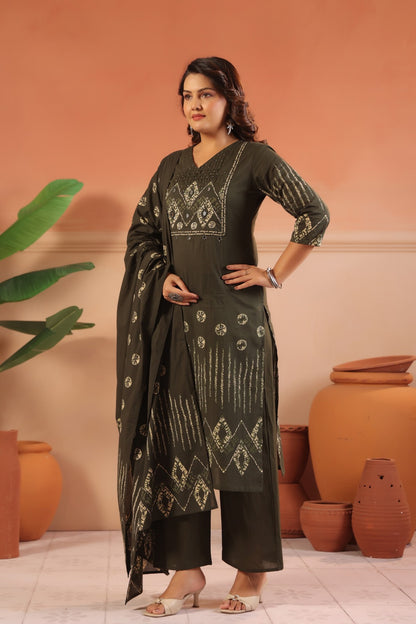 Cotton Suit With Cotton Dupatta