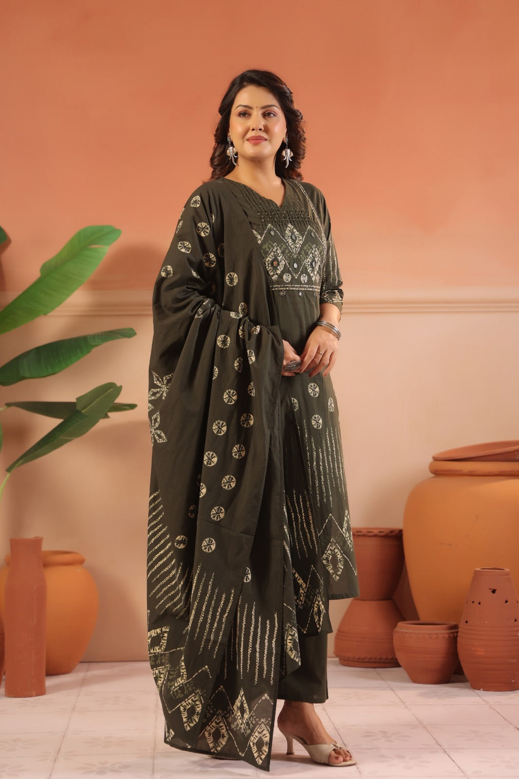 Cotton Suit With Cotton Dupatta