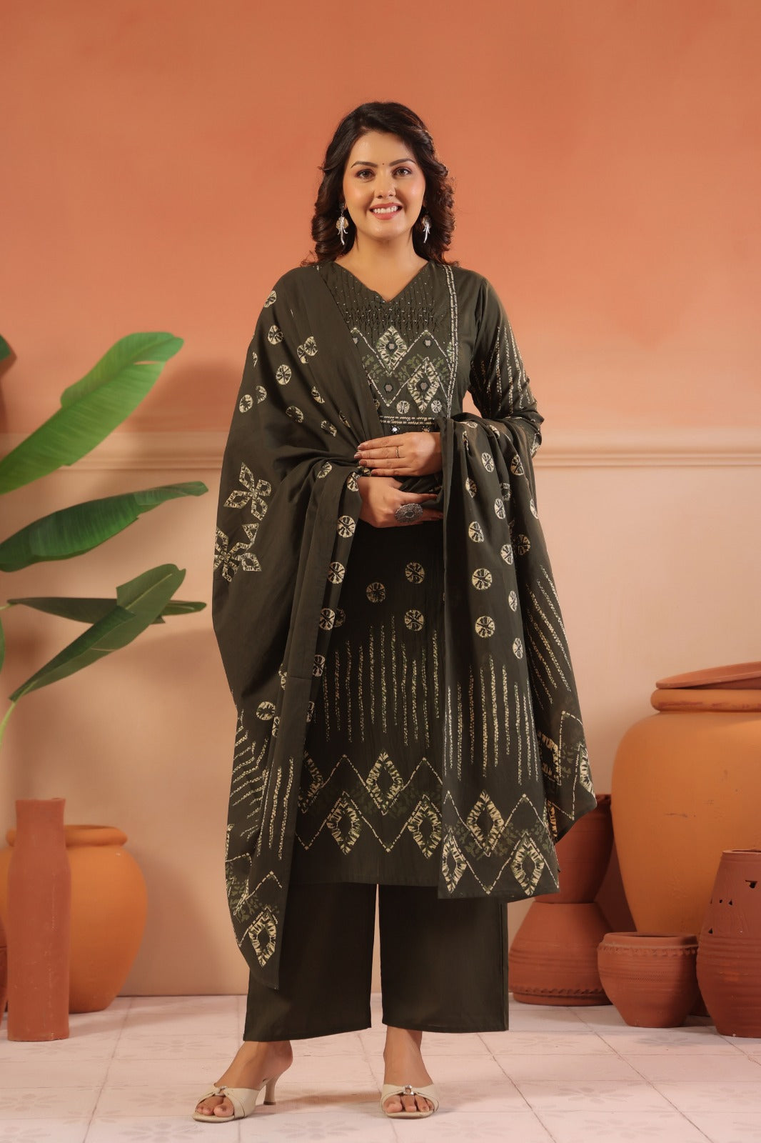 Cotton Suit With Cotton Dupatta