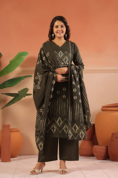 Cotton Suit With Cotton Dupatta