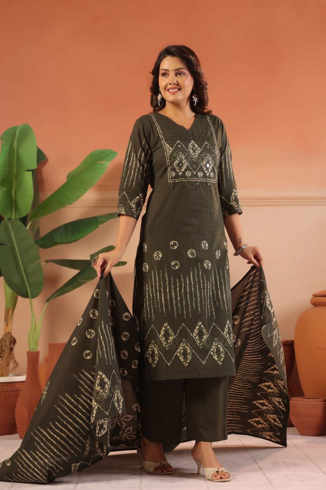 Cotton Suit With Cotton Dupatta