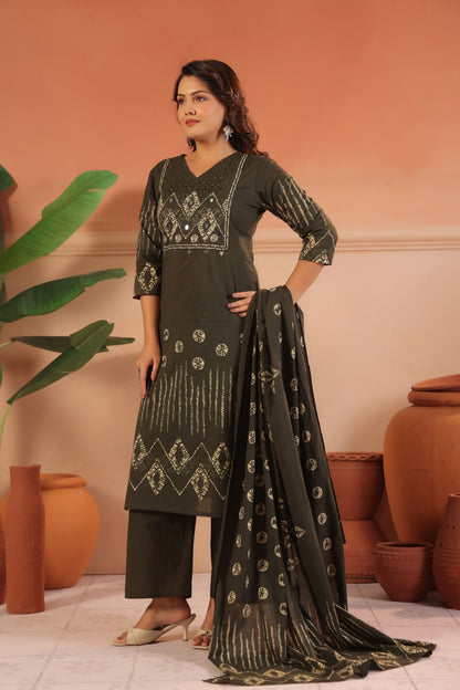 Cotton Suit With Cotton Dupatta