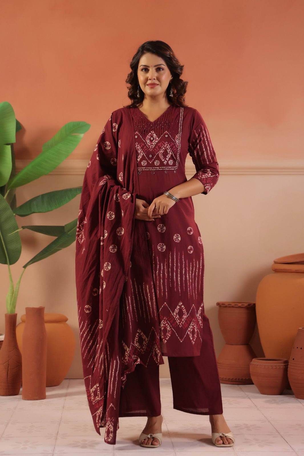 Cotton Suit With Cotton Dupatta