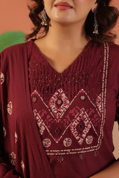 Cotton Suit With Cotton Dupatta