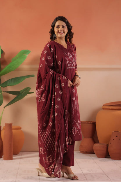 Cotton Suit With Cotton Dupatta