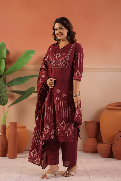 Cotton Suit With Cotton Dupatta