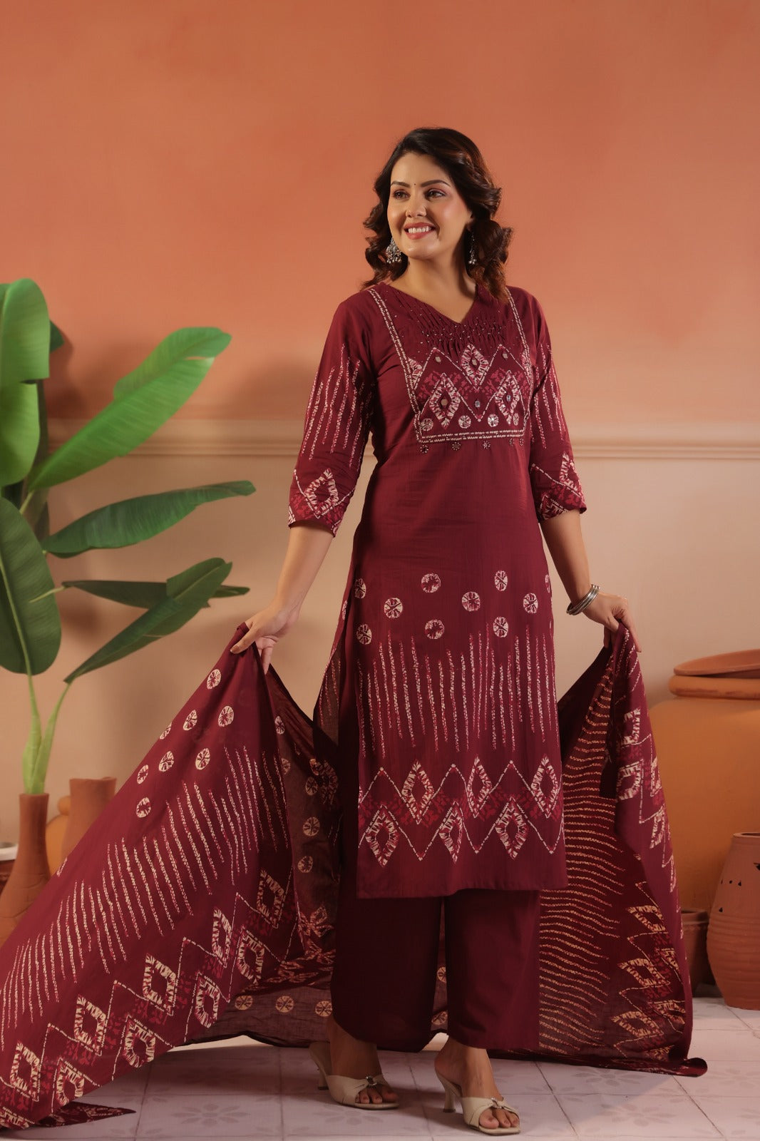Cotton Suit With Cotton Dupatta