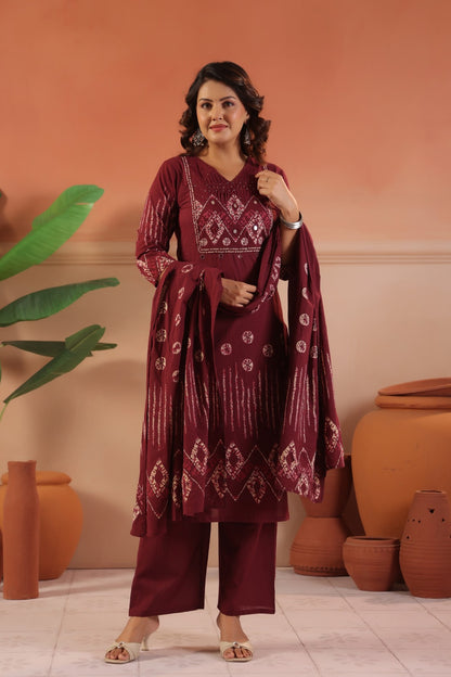 Cotton Suit With Cotton Dupatta