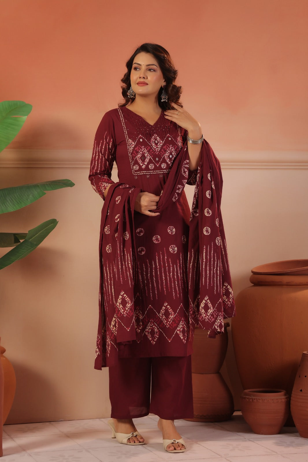 Cotton Suit With Cotton Dupatta