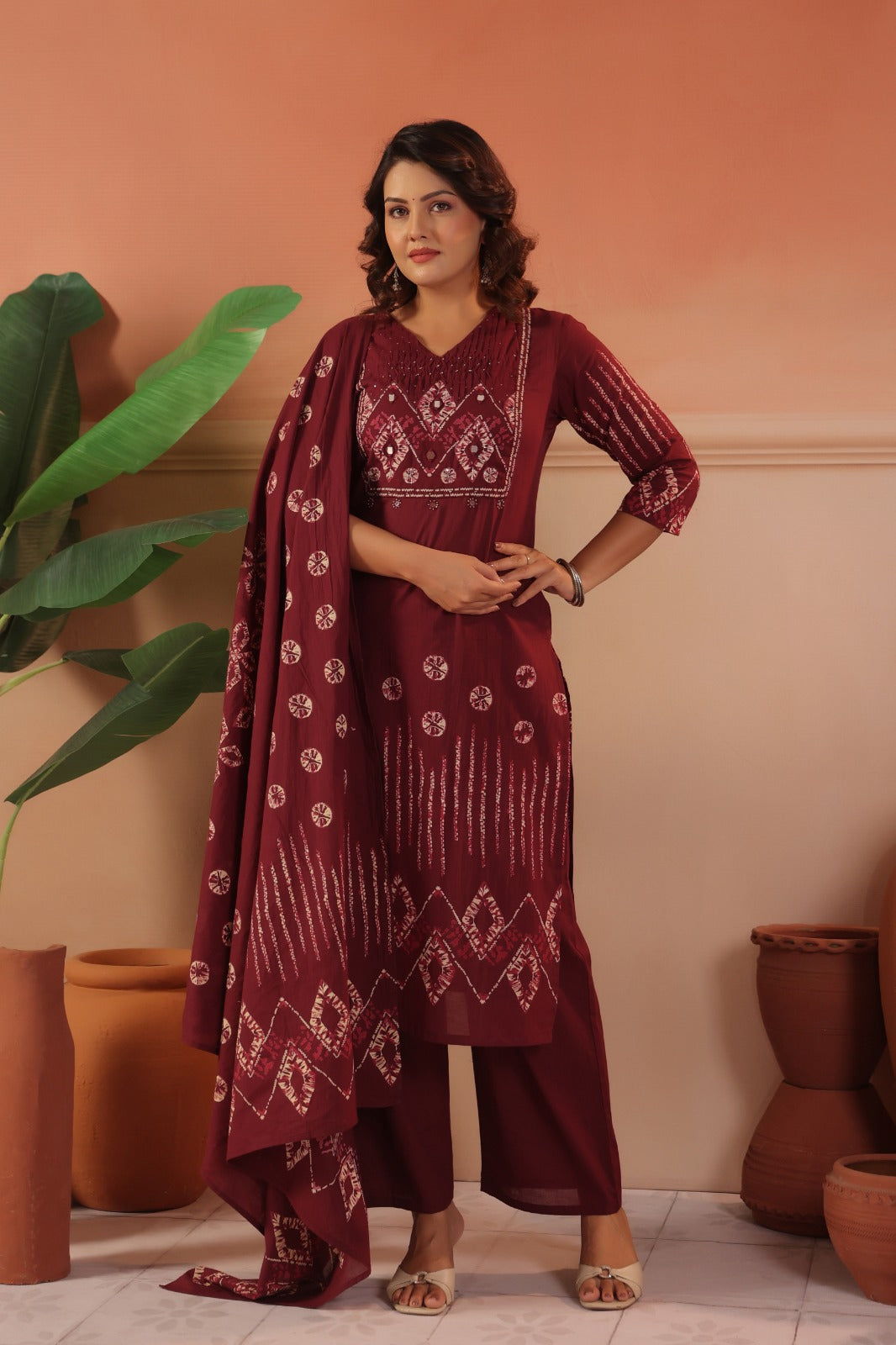 Cotton Suit With Cotton Dupatta