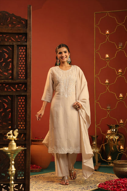 Silk Embroidery Suit