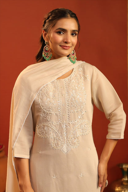 Silk Embroidery Suit
