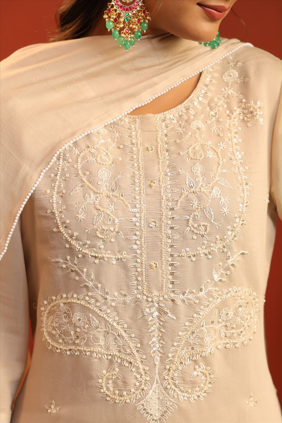 Silk Embroidery Suit