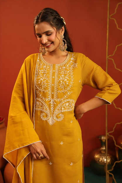 Silk Embroidery Suit