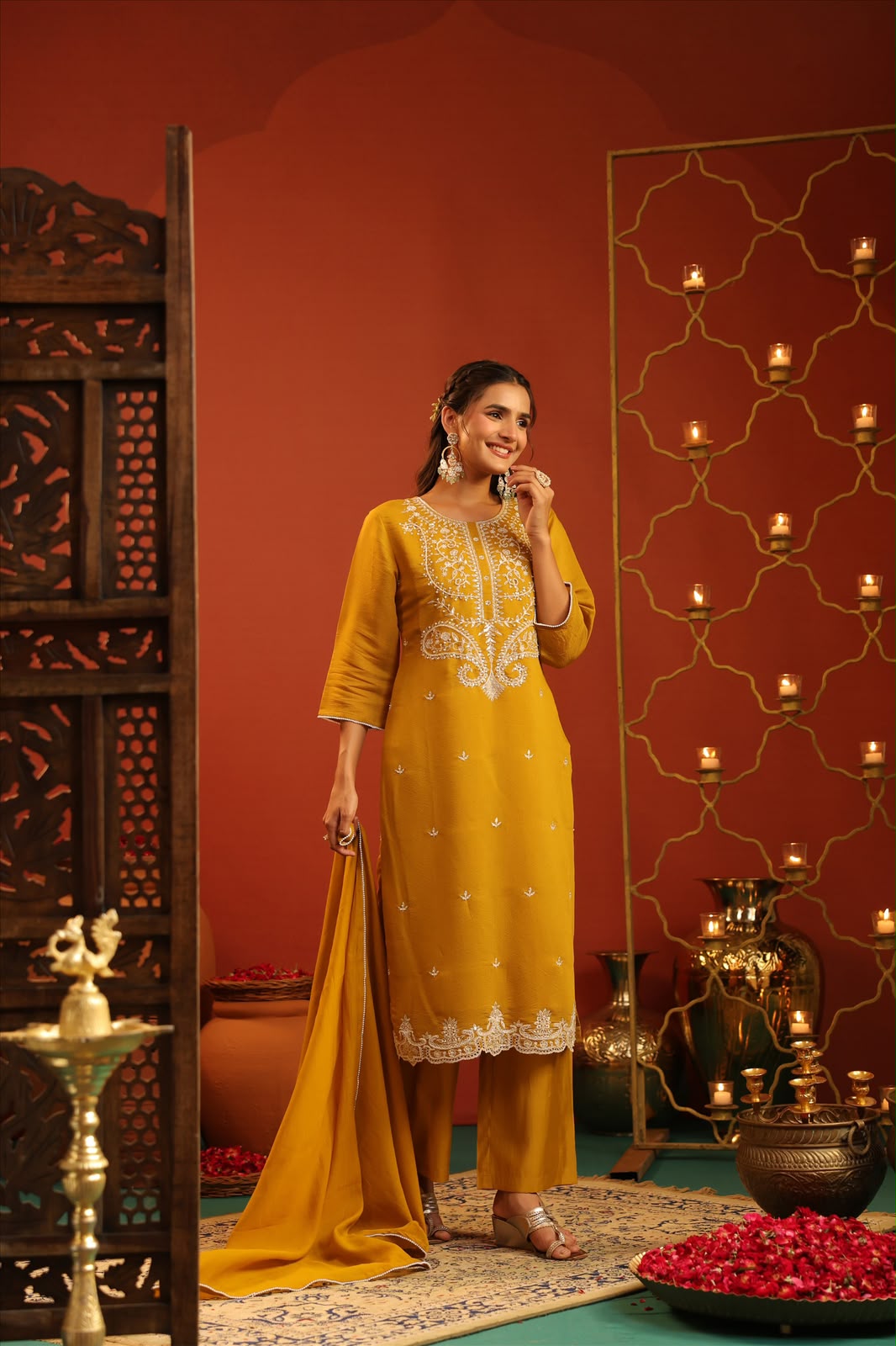 Silk Embroidery Suit