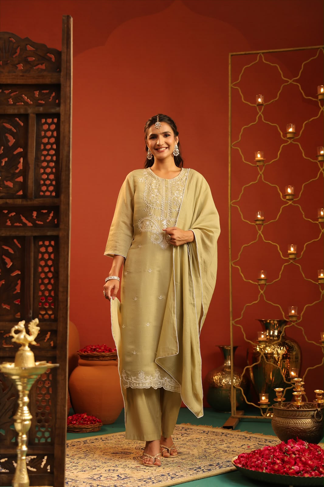 Silk Embroidery Suit