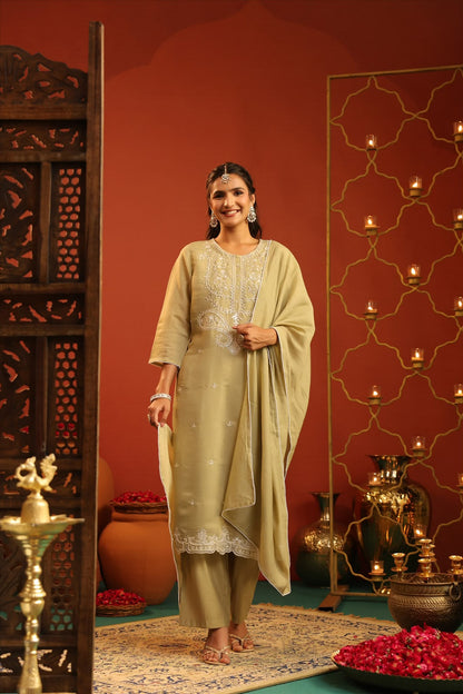Silk Embroidery Suit