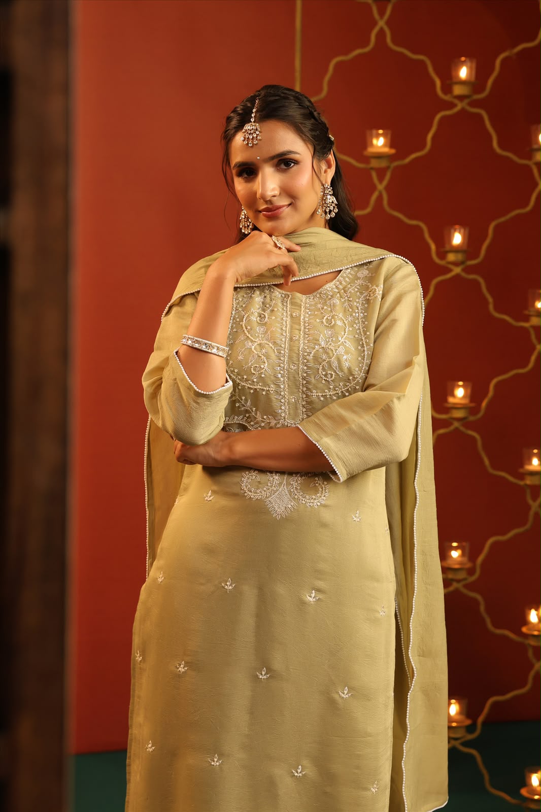 Silk Embroidery Suit
