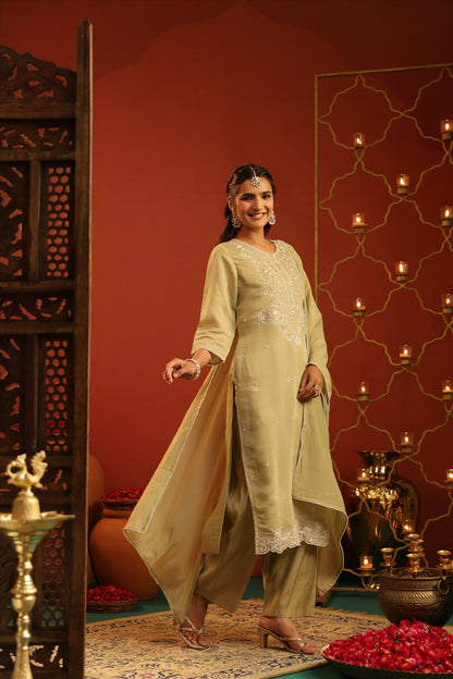 Silk Embroidery Suit