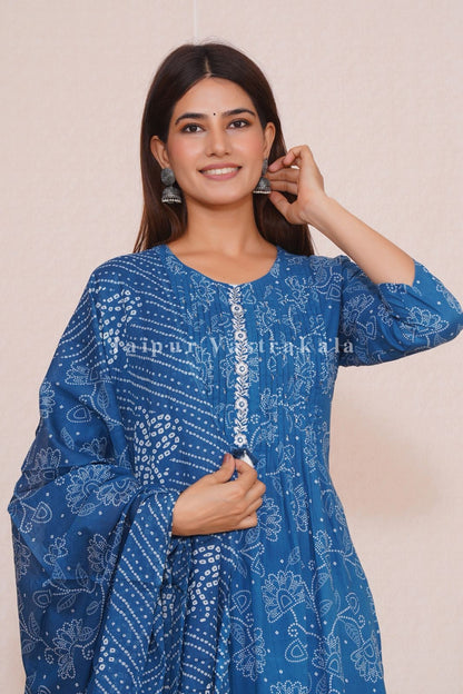 hand block printed kurta set with dupatta