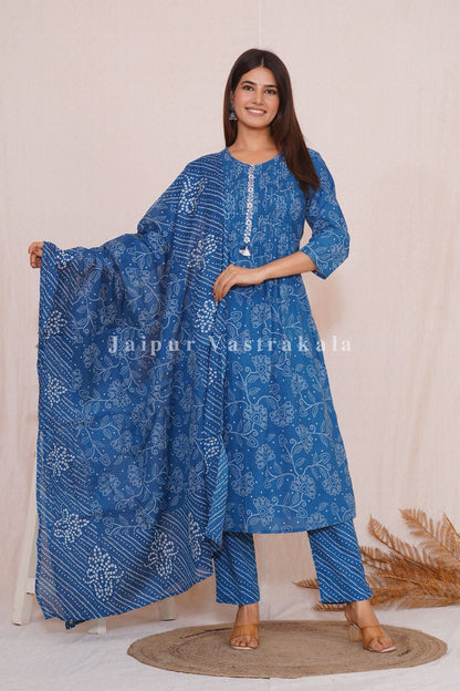 hand block printed kurta set with dupatta