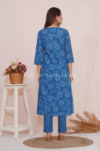 hand block printed kurta set with dupatta
