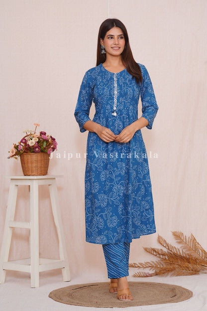 hand block printed kurta set with dupatta