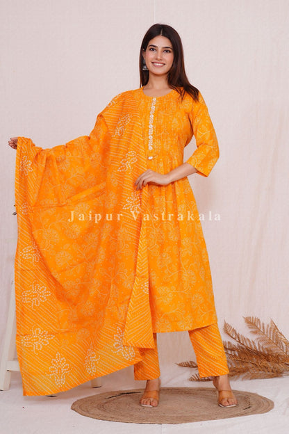 hand block printed kurta set with dupatta