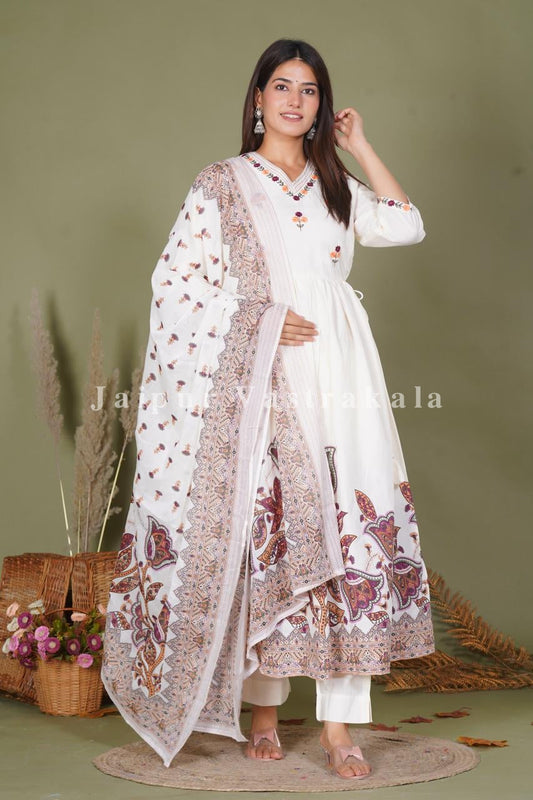 hand block printed kurta set with dupatta