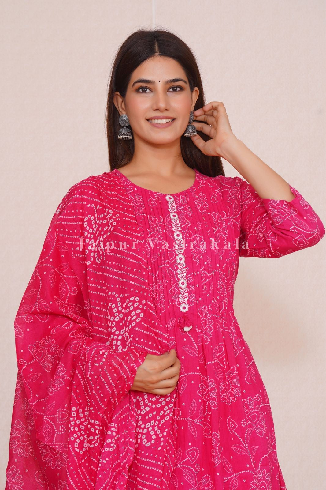 hand block printed kurta set with dupatta