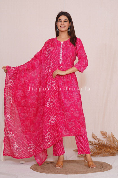 hand block printed kurta set with dupatta