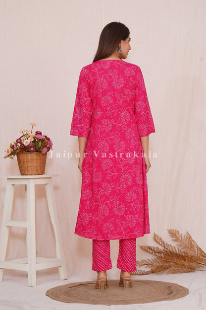 hand block printed kurta set with dupatta