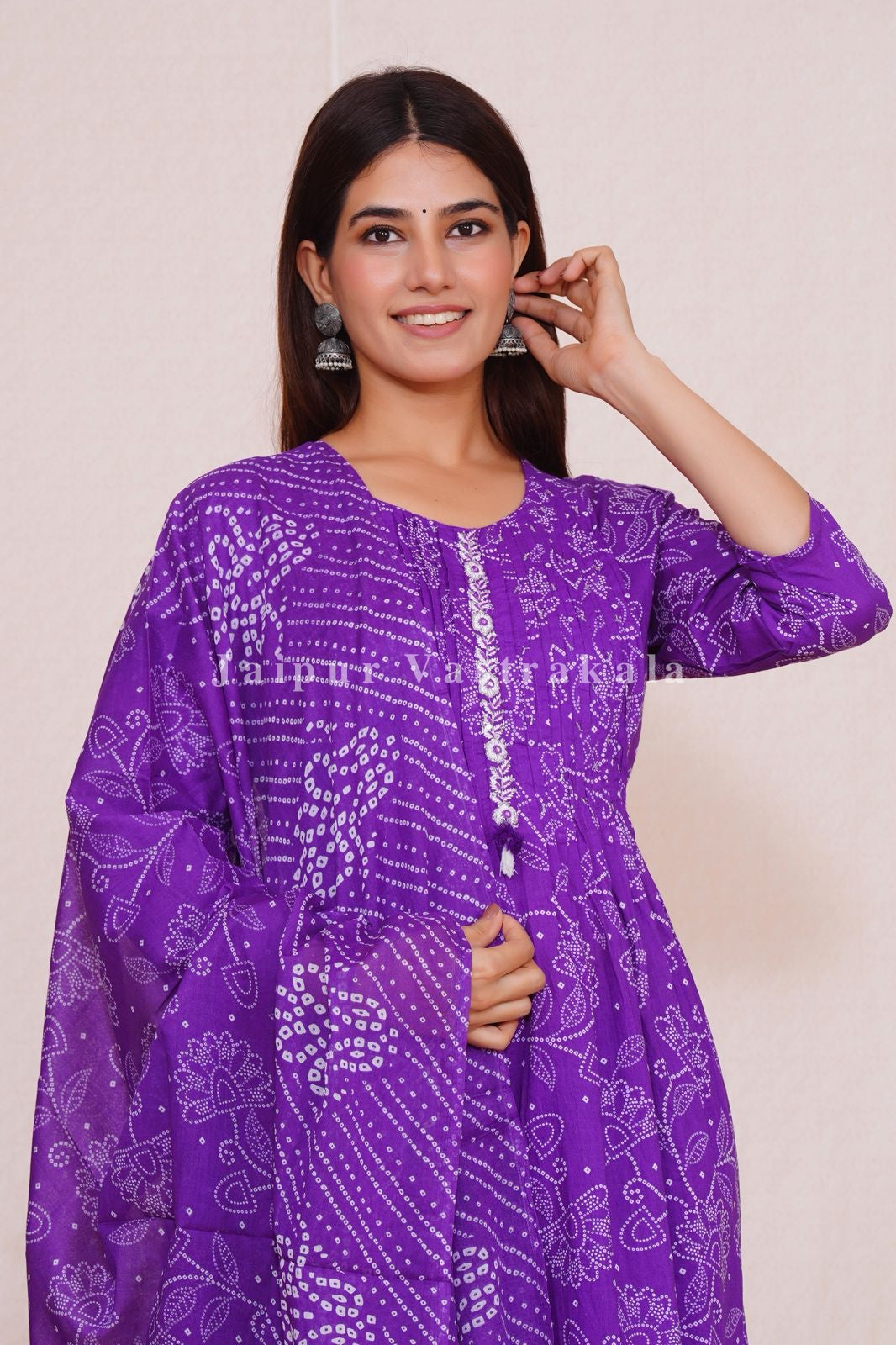 hand block printed kurta set with dupatta