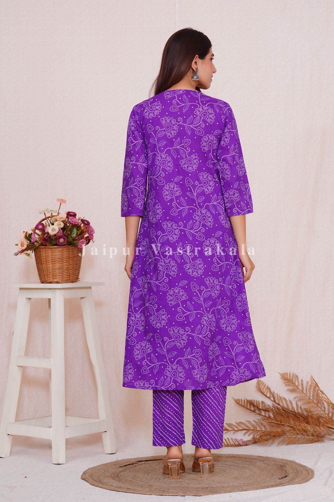 hand block printed kurta set with dupatta