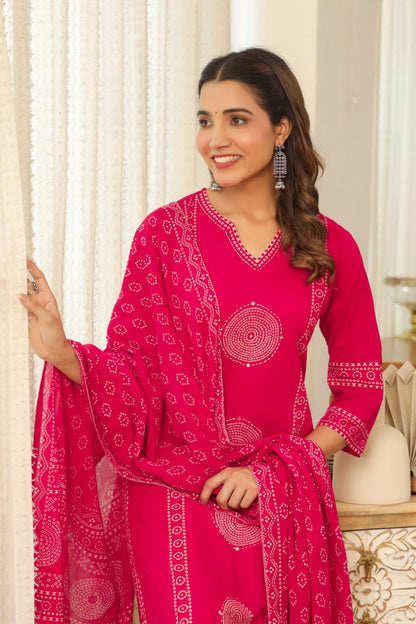 hand block printed kurta set with dupatta