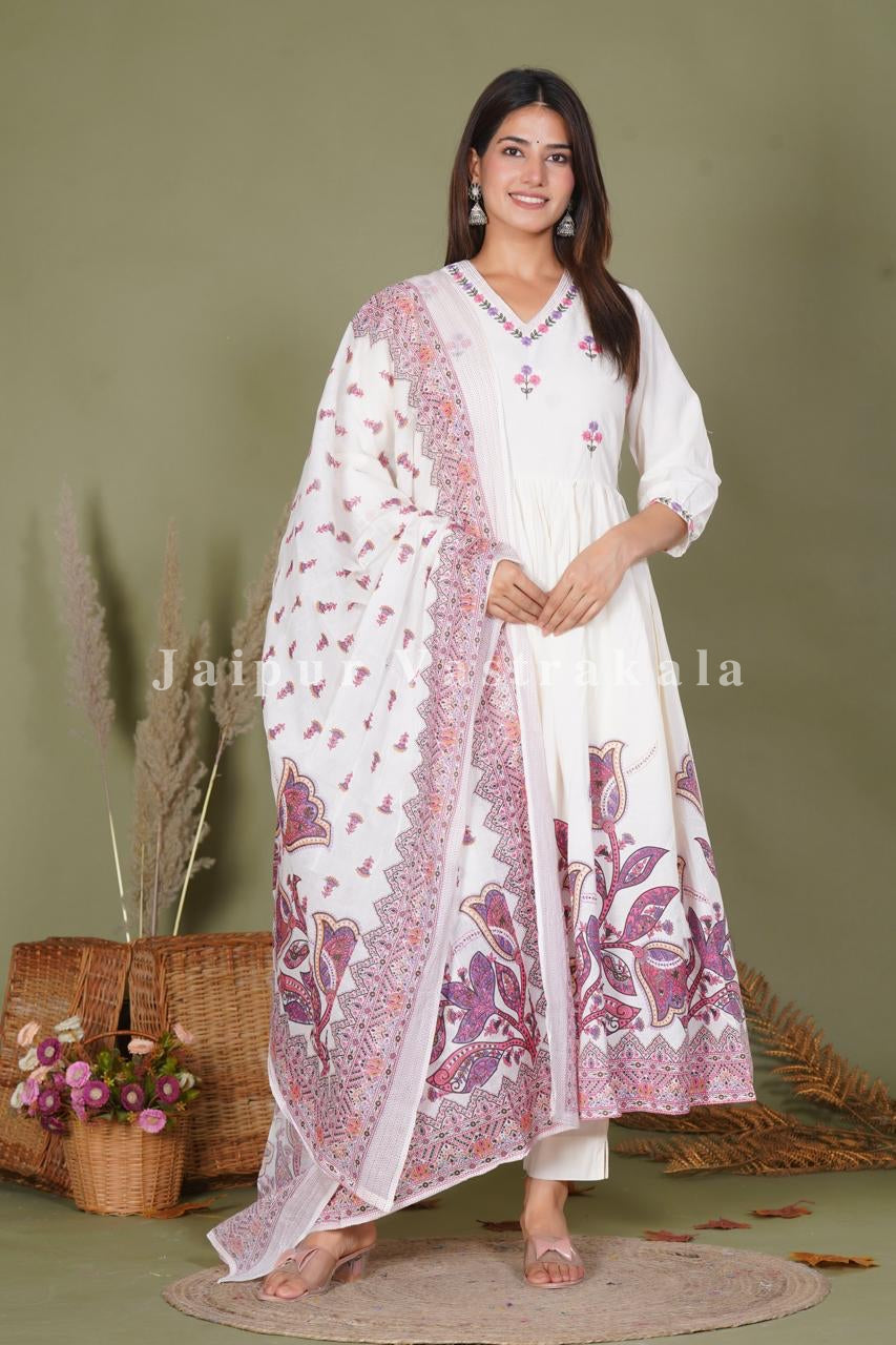 hand block printed kurta set with dupatta