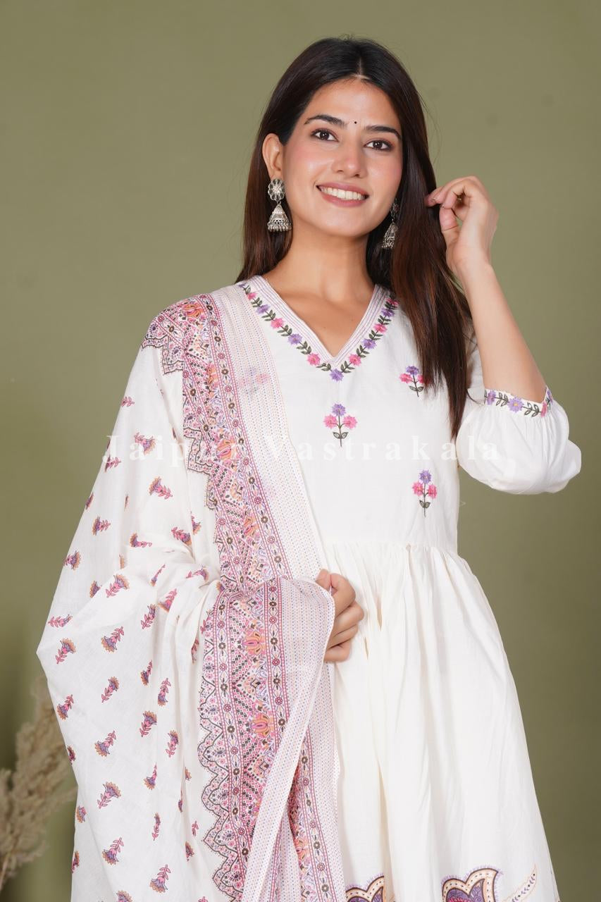 hand block printed kurta set with dupatta