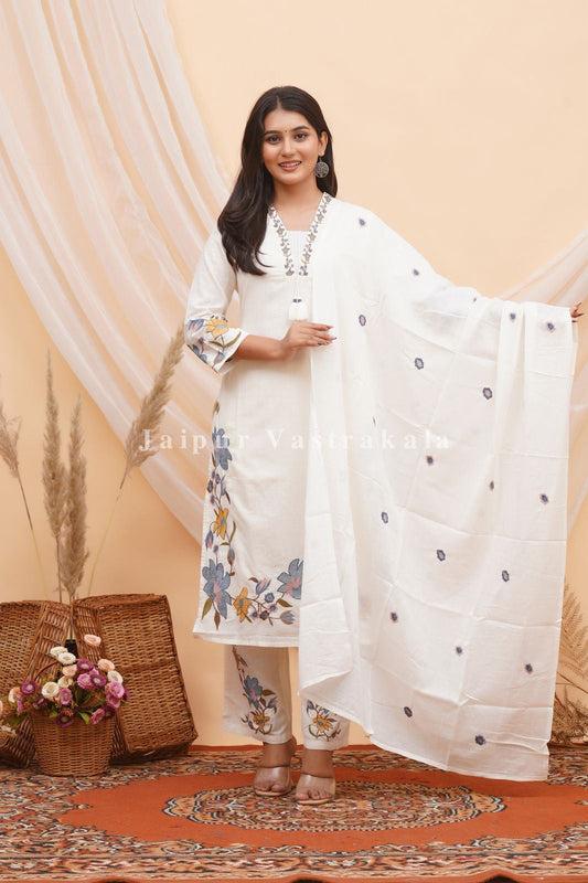hand block printed kurta set with dupatta