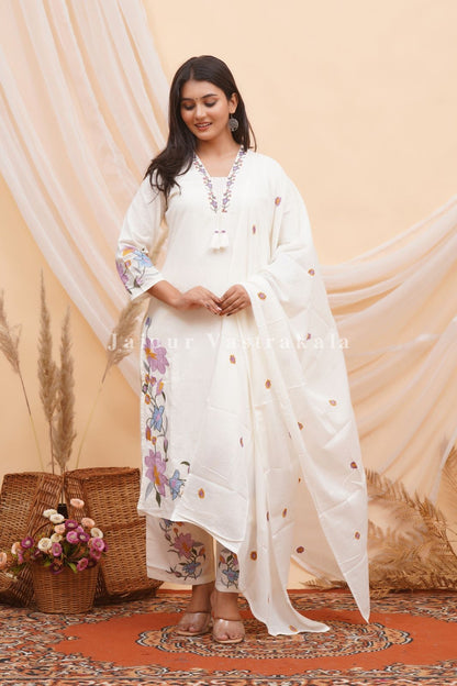 hand block printed kurta set with dupatta