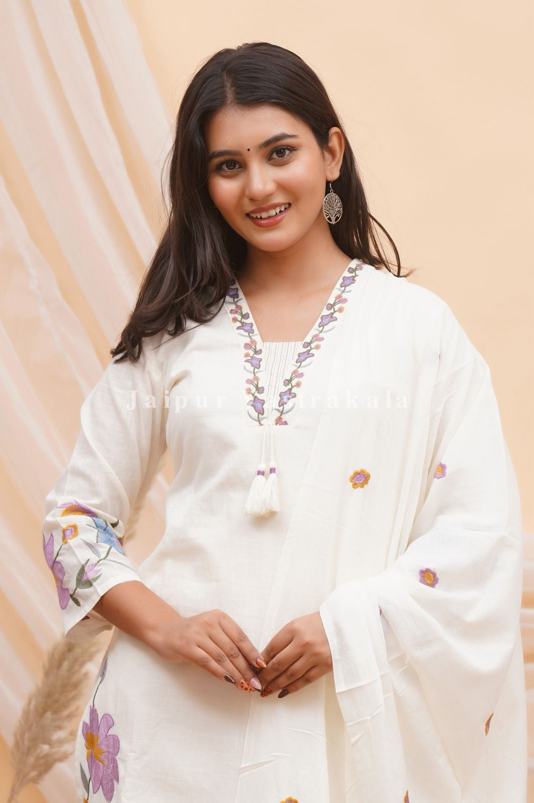hand block printed kurta set with dupatta