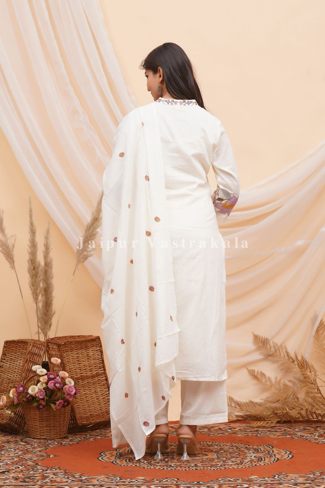 hand block printed kurta set with dupatta