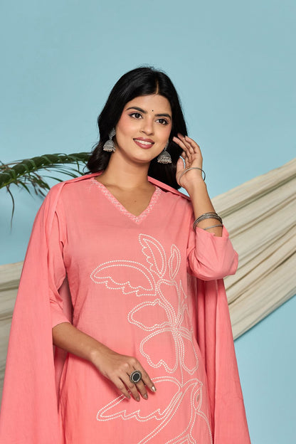 hand block printed kurta set with dupatta