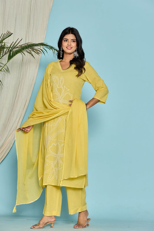 hand block printed kurta set with dupatta